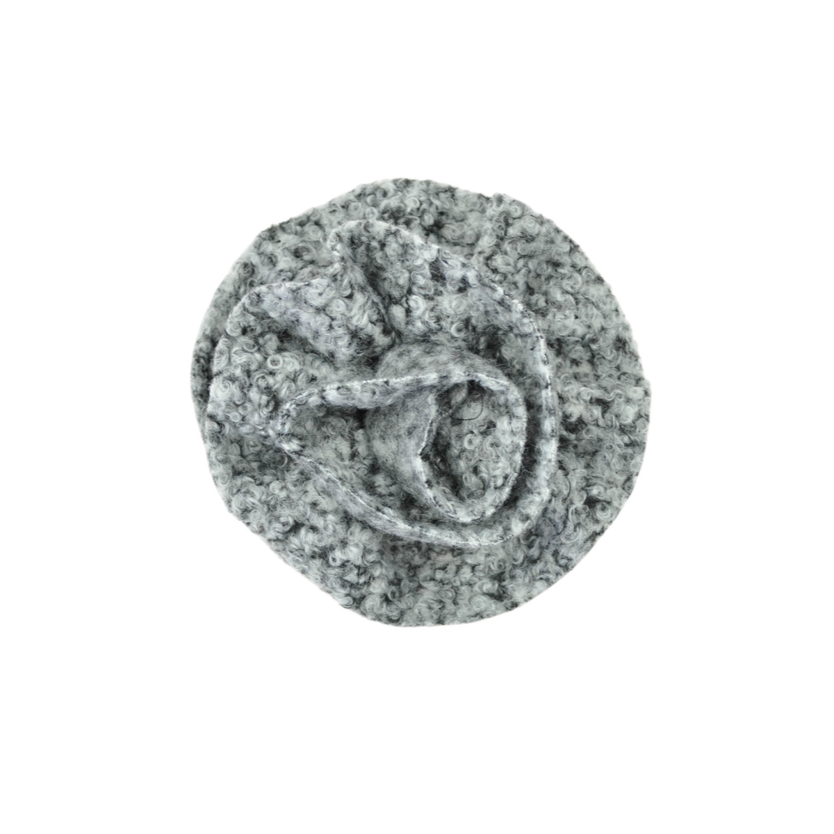 Spilla a forma di fiore in tessuto bouclé grigio melange di Peg Fashion Store