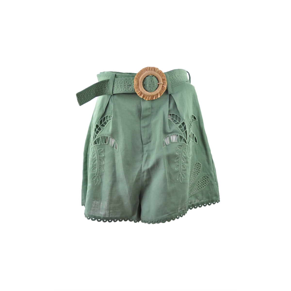 EMBROIDERED LINEN SHORTS
